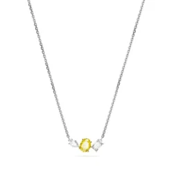Collier Femme SWAROVSKI MESMERA JAUNE Métal Rhodié Blanc