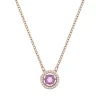 Collier femme swarovski Sparkling Dance métal doré rose et cistal violet