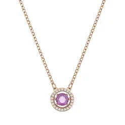 Collier femme swarovski Sparkling Dance métal doré rose et cistal violet