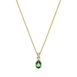 Collier Femme SWAROVSKI STILLA VERT Plaqué Ton Or