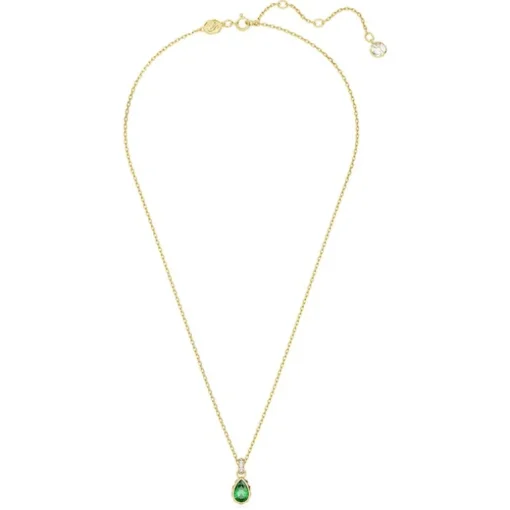 Collier Femme SWAROVSKI STILLA VERT Plaqué Ton Or