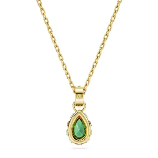 Collier Femme SWAROVSKI STILLA VERT Plaqué Ton Or