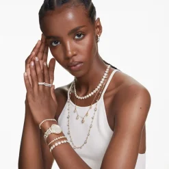 Collier Femme Swarovski Tennis Un Angelic Doré et Cristaux 5720505