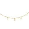 Collier femme étoiles EDORA PLAQUE OR et oxydes