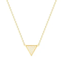 Collier femme triangle EDORA PLAQUE OR et oxydes