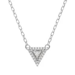 Collier femme triangle swarovski Ortyx métal rhodié et cristaux