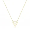 Collier Femme Triangles PLAQUE OR Jaune et Oxydes