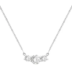 Collier Femme Trilogie OR 375/1000 Blanc et Oxydes