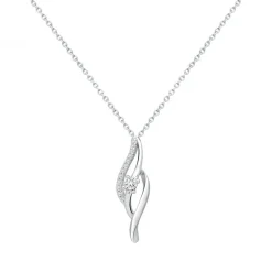Collier Femme vague verticale EDORA ARGENT 925/1000 et Oxydes
