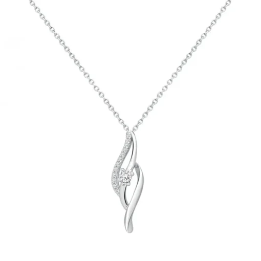 Collier Femme vague verticale EDORA ARGENT 925/1000 et Oxydes