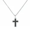 Collier Homme PHEBUS Acier et Croix Carbone