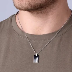 Collier Homme Acier Phebus et Diamant