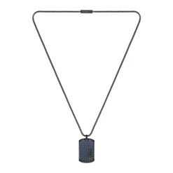 collier homme BOSS acier bleu