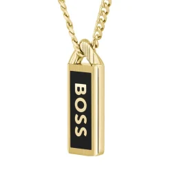 Collier Homme BOSS Kassy Emblem Acier Doré 1580678