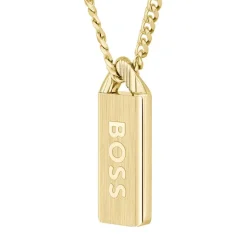 Collier Homme BOSS Kassy Emblem Acier Doré 1580678