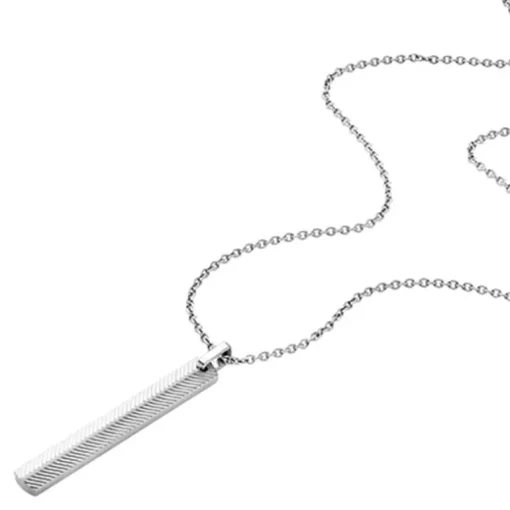 Collier Homme 55.9CM FOSSIL HARLOW LINEAR TEXTURE Acier Argenté