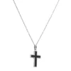 Collier Homme Croix ROCHET MERCURY Acier Argenté et Carbone HP5301
