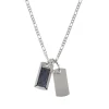 Collier Homme DIESEL PLAQUES MILITAIRES Acier Argenté