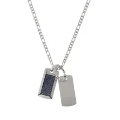 Collier Homme DIESEL PLAQUES MILITAIRES Acier Argenté