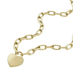 Collier Pendentif Femme FOSSIL HARLOW LINEAR TEXTURE Acier Doré