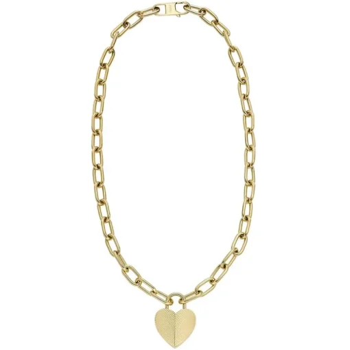 Collier Pendentif Femme FOSSIL HARLOW LINEAR TEXTURE Acier Doré
