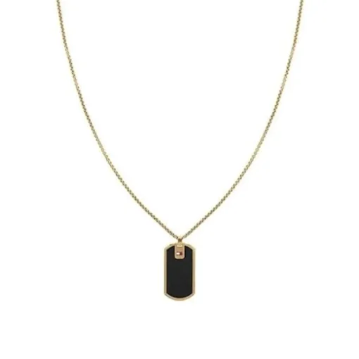 Collier Plaque Homme TOMMY HILFIGER Acier Doré