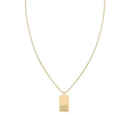 Collier Plaque Homme TOMMY HILFIGER ICONIC STRIPES Acier Doré