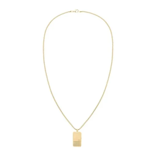 Collier Plaque Homme TOMMY HILFIGER ICONIC STRIPES Acier Doré