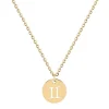 Collier Zodiaque Gémaux EDORA Acier Doré 432170