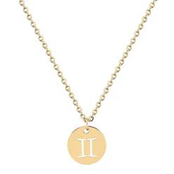Collier Zodiaque Gémaux EDORA Acier Doré 432170