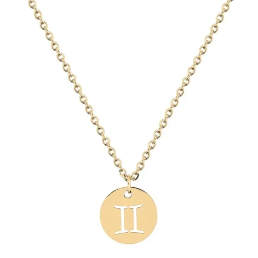 Collier Zodiaque Gémaux EDORA Acier Doré 432170