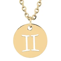 Collier Zodiaque Gémaux EDORA Acier Doré 432170