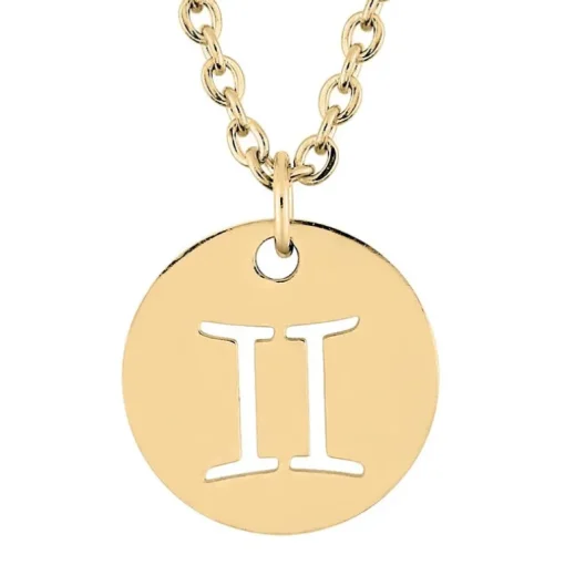 Collier Zodiaque Gémaux EDORA Acier Doré 432170