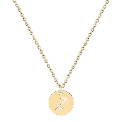 Collier Zodiaque Sagittaire EDORA Acier Doré 432176