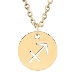 Collier Zodiaque Sagittaire EDORA Acier Doré 432176