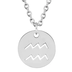 Collier Zodiaque Verseau EDORA Acier Argenté 432190