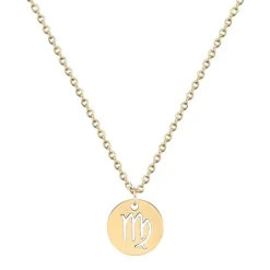 Collier Zodiaque Vierge EDORA Acier Doré 432173
