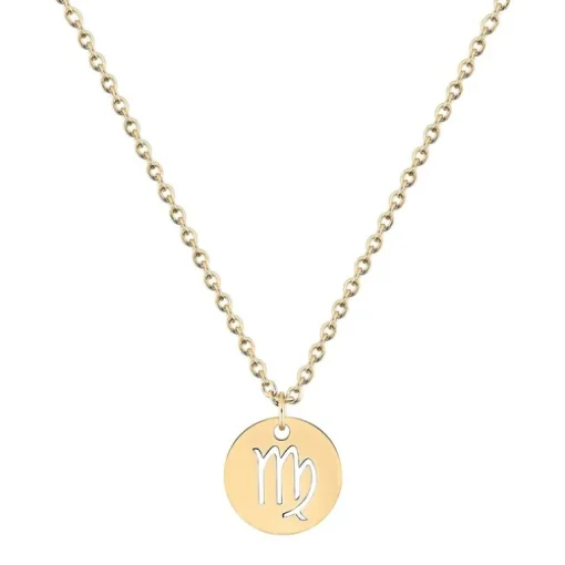 Collier Zodiaque Vierge EDORA Acier Doré 432173