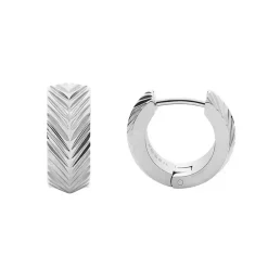 Créoles Femme FOSSIL HARLOW LINEAR TEXTURE Acier Argenté