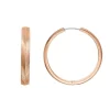 Créoles Femme FOSSIL HARLOW LINEAR TEXTURE Acier Doré Rose
