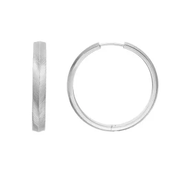 Créoles Femme FOSSIL HARLOW LINEAR TEXTURE Acier Argenté