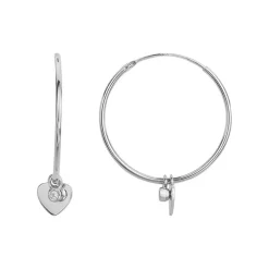 Créoles Femme LA GARÇONNE JAMAIS SANS TOI Argent 925/1000 Diamant