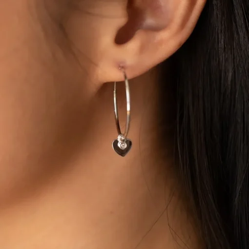 Créoles Femme LA GARÇONNE JAMAIS SANS TOI Argent 925/1000 Diamant