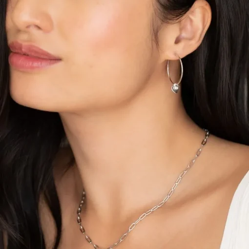 Créoles Femme LA GARÇONNE JAMAIS SANS TOI Argent 925/1000 Diamant