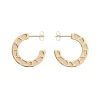 Créoles Femme LES CADETTES GIGI LAQUÉ BEIGE Laiton Doré