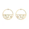Créoles Femme 43mm LES GEORGETTES ARBRE DE VIE Laiton Doré