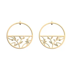 Créoles Femme 43mm LES GEORGETTES ARBRE DE VIE Laiton Doré