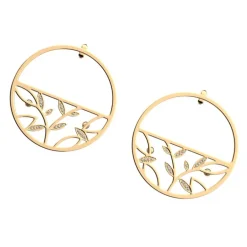 Créoles Femme 43mm LES GEORGETTES ARBRE DE VIE Laiton Doré