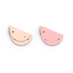 Cuir Boucles d'Oreilles Demi Rond 30mm LES GEORGETTES Jasmin Rose Métal
