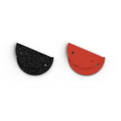 Cuir Boucles d'Oreilles Demi Rond 30mm LES GEORGETTES Paillettes Noires Rouge